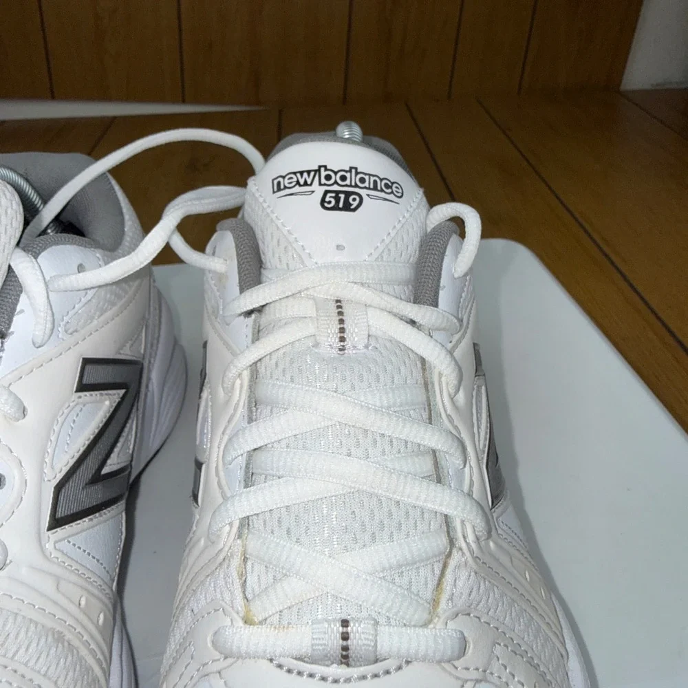 Mens New Balance 519 Abzorb Walking Shoes Sz 8.5 White Leather Gray MX519WG